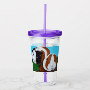 Vaso Acrílico Pintura de cerdos de Guinea
