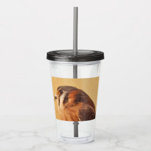 Vaso Acrílico Pintura de cernícalo estadounidense - Arte de pája