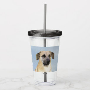 Vaso Acrílico Pintura de Chinook (Orejas caídas) - Arte Perro Or