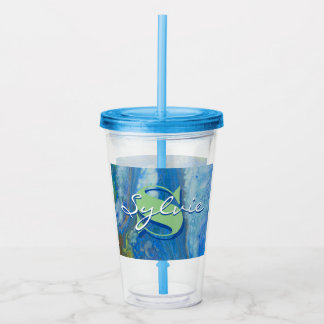 Vaso Acrílico Pintura de fluidos de cascada