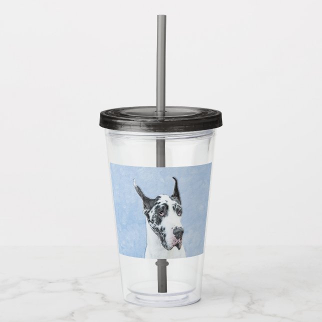 Vaso Acrílico Pintura de gran dano (Harlequin) - Arte original d (Anverso)