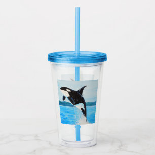 Vaso Acrílico Pintura de la orca