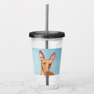 Vaso Acrílico Pintura de paro del faraón - Arte de perro origina