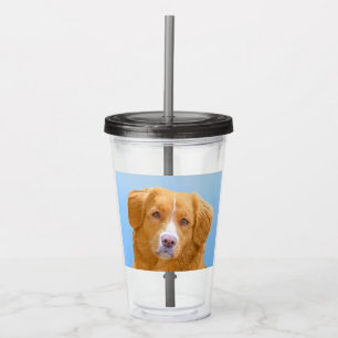 Vaso Acrílico Pintura de perro de la recuperación del pato de Nu