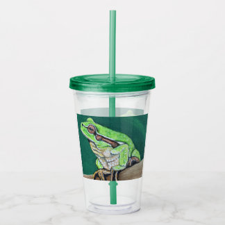Vaso Acrílico Pintura de rana de árbol