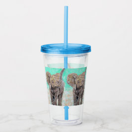 Vaso Acrílico Pintura del elefante bebé