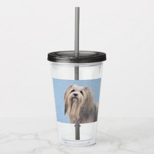 Vaso Acrílico Pintura Havanesa (plateada) - Arte de Perro Origin
