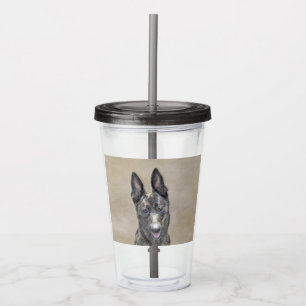Vaso Acrílico Pintura Holandesa de Pastores - Arte Perro Origina