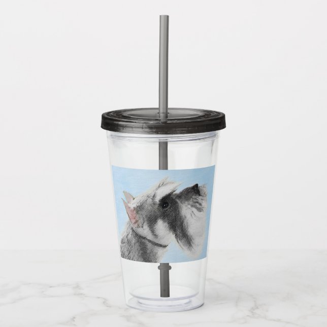 Vaso Acrílico Pintura Schnauzer (gigante, estándar) - Arte de pe (Anverso)