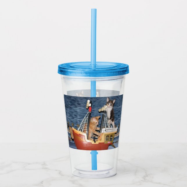 Vaso Acrílico Pirata del Gato-i-bian - Gato Acrílico Tumbler (Anverso)
