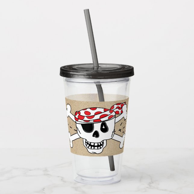 Vaso Acrílico Piratas fiestas (Izquierda)