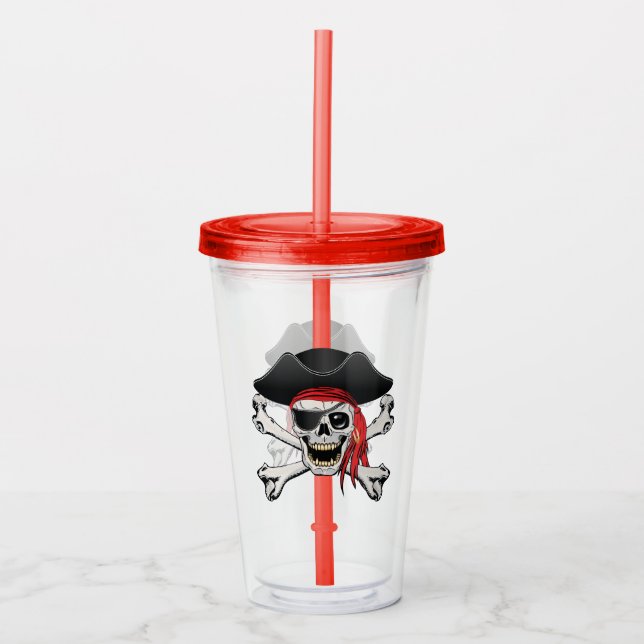 Vaso Acrílico Pirate Skull (Anverso)