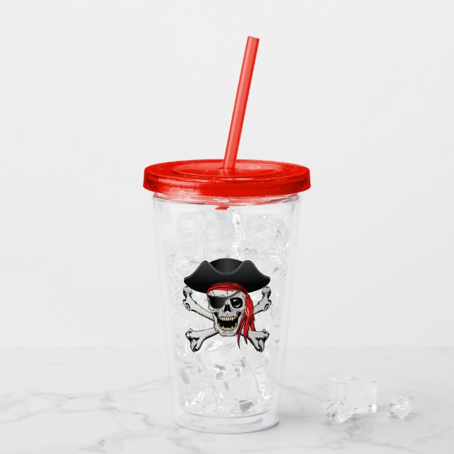Vaso Acrílico Pirate Skull (Reverso (hielo))
