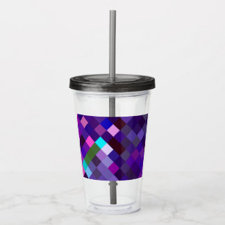 Vaso Acrílico Pixelated Pattern - Purple
