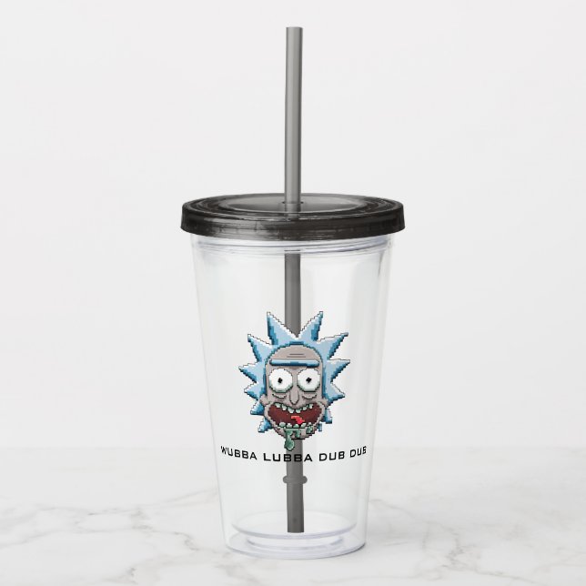 Vaso Acrílico Pixelverse Rick Drooling Head (Anverso)