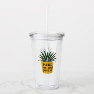 Vaso Acrílico Plantas Divertidas No Juzgan Arte de Sello de Tint