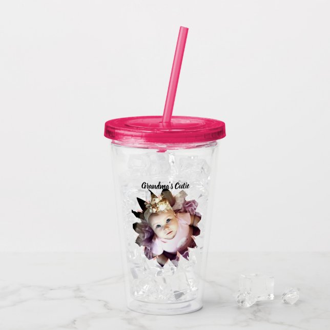 Vaso Acrílico Plantilla de fotografía de Personalizado de formas (Reverso (hielo))
