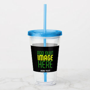 VASO ACRÍLICO PLANTILLA DE TEXTO DE IMAGEN NEGRA SENCILLA EDITAB