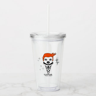 Vaso Acrílico Plastic tumbler with lid GOTH GAIL Creamy dreamies