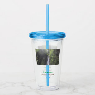 Vaso Acrílico playa de agua océano playa añadir nombre de sitio 
