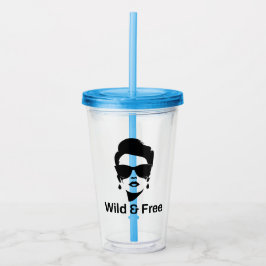 Vaso Acrílico Playa de Fiesta para soltera salvaje y libre divor