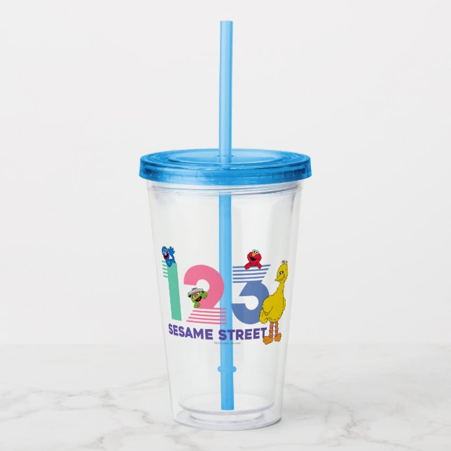 Vaso Acrílico Plaza Sésamo 123 (Anverso)