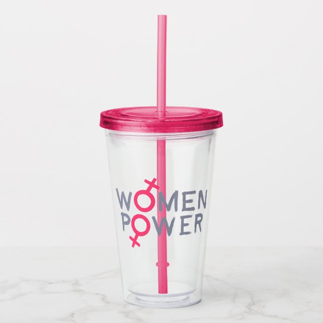 Vaso Acrílico Poder femenino (Anverso)