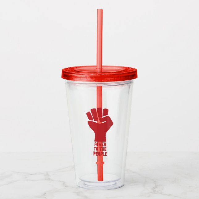 Vaso Acrílico Poder para el pueblo (Anverso)