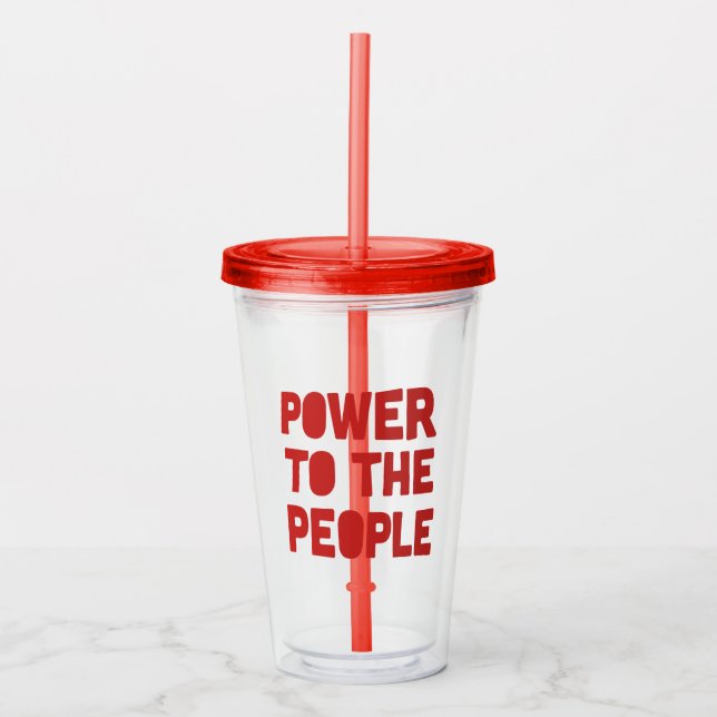 Vaso Acrílico Poder Para El Pueblo (Anverso)