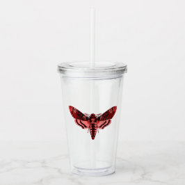 Vaso Acrílico Polilla Roja Carmesí