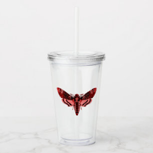 Vaso Acrílico Polilla Roja Carmesí