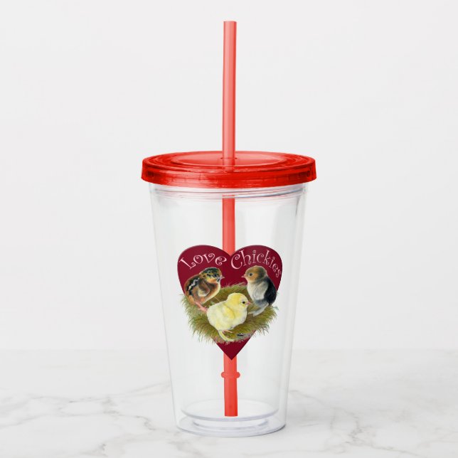 Vaso Acrílico Pollitas adorables (Anverso)