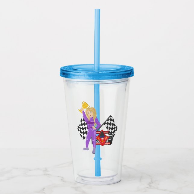 Vaso Acrílico Pollo de Indycar Race (Anverso)