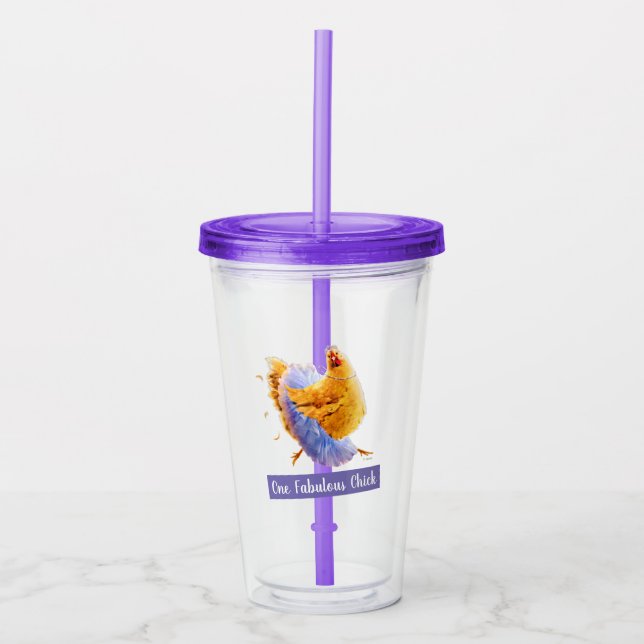 Vaso Acrílico Pollo en un Tutu (Anverso)