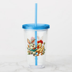 Vaso Acrílico Pollo y conejo personalizado de carne
