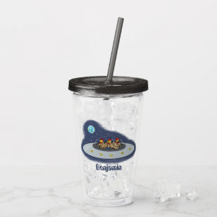 Vaso Acrílico Pollos divertidos en el ilustracion del personaliz