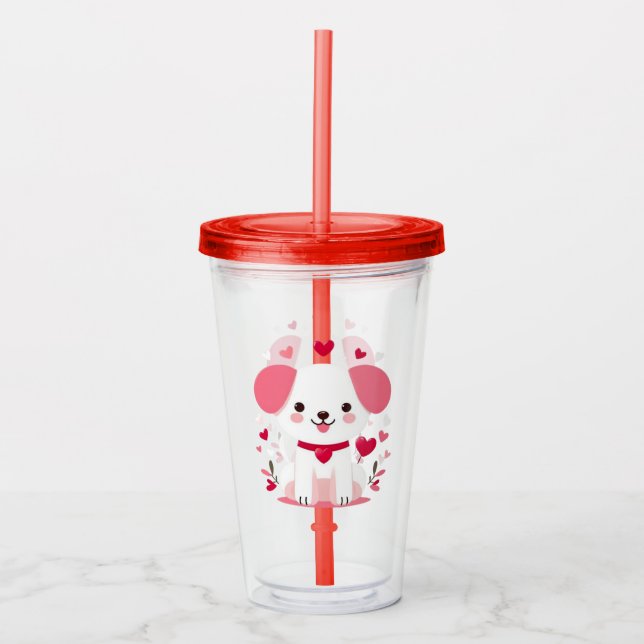 Vaso Acrílico Popo de la valentina caprichoso (Anverso)