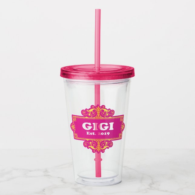 Vaso Acrílico Por Ese Especial "GiGi 2019" (Anverso)