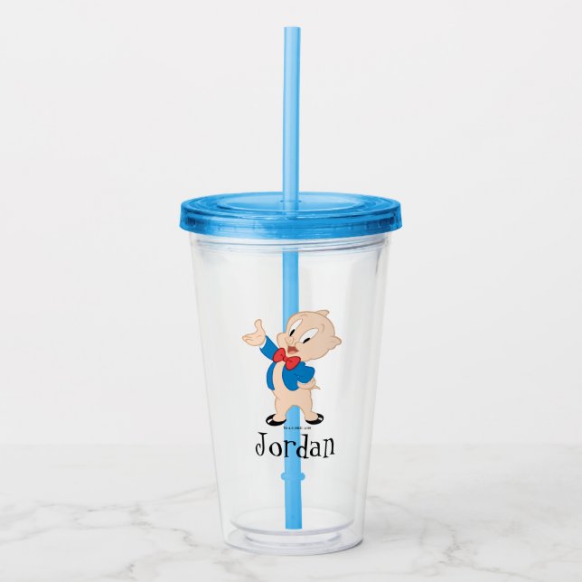 Vaso Acrílico Porky Pig | Pose clásico (Anverso)