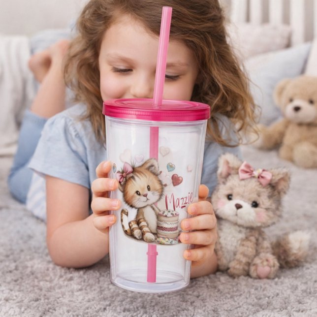 Vaso Acrílico Postres de Tigre Adorable con Corazón  (Subido por el creador)