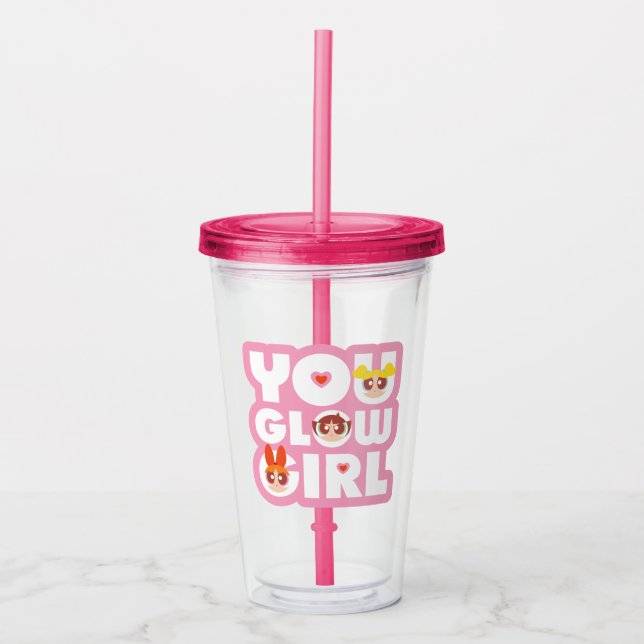 Vaso Acrílico Powerpuff Girls: You Glow Girl (Anverso)