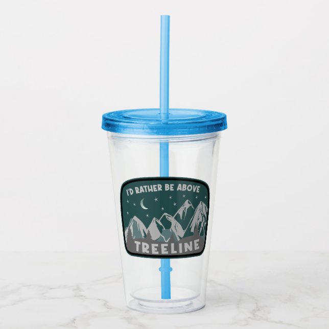 Vaso Acrílico Prefiero estar por encima de Treeline (Anverso)