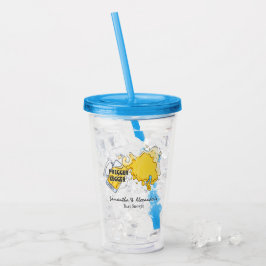 Vaso Acrílico Pregger Kegger Watercolor Beer Co-ED Baby Shower
