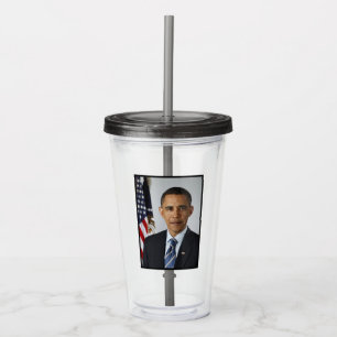 Vaso Acrílico Presidente estadounidense Barack Obama en la Casa