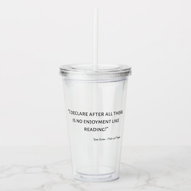 Vaso Acrílico Pride and Prejudice Quote III (Anverso)
