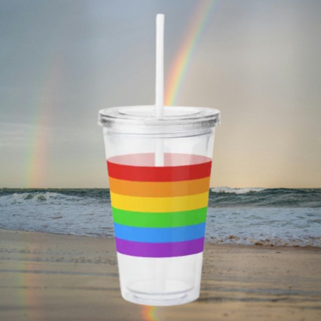 Vaso Acrílico Pride Sipper: Bandera del Arcoíris (Subido por el creador)