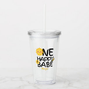 Vaso Acrílico Primer cumpleaños de un feliz bebé Chicas de abeja