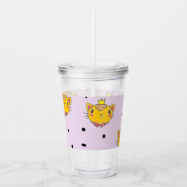 Vaso Acrílico Princesa Kitty cat en morado