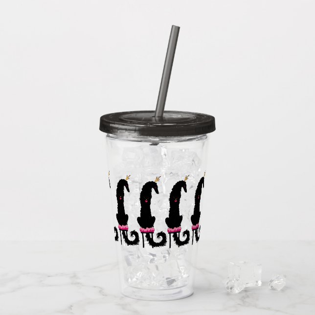 Vaso Acrílico Princesa negra borzoi Tumbler acrílico (Reverso (hielo))