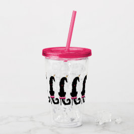 Vaso Acrílico Princesa Rosa Y Negra Borzoi Tumbler Acrílico